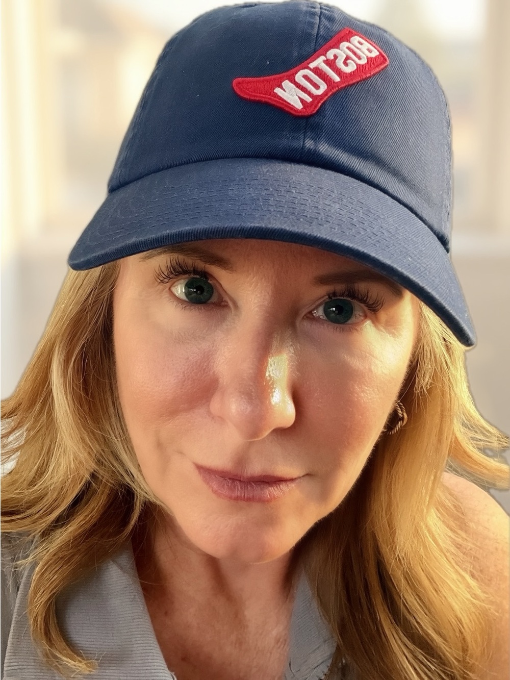 Mitchell & Ness Boston Redsox Cooperstown Dad Hat Navy MLB Stocking Logo Cap